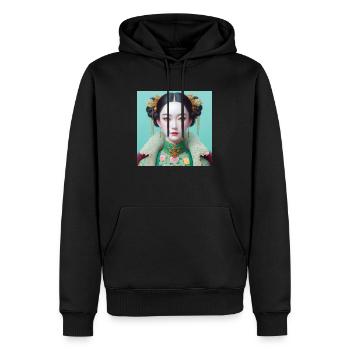 Fille papillon - Sweat à capuche Premium bio Homme - noir - Devant - Nico (187cm)