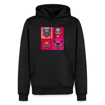 smile hardcore animals mouse duck owl halloween - Men’s Premium Organic Hoodie - black - Front - Nico (187cm)