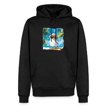Vacances sous les palmiers : la détente à l’état pur - Sweat à capuche Premium bio Homme - noir - Devant - Nico (187cm)