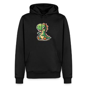 DINOSAURIER - Männer Premium Bio Hoodie - Schwarz - Vorne - Nico (187cm)