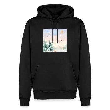 Winter Wonderland Snowy Landscape - Men’s Premium Organic Hoodie - black - Front - Nico (187cm)