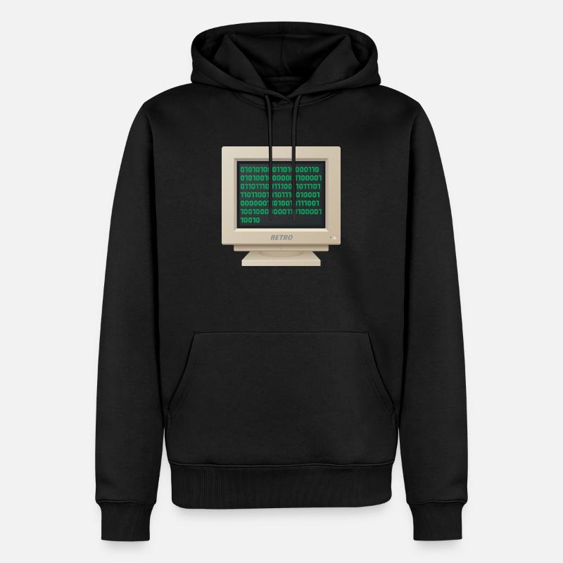 CRT - Binärer Code - Männer Premium Bio Hoodie - Schwarz