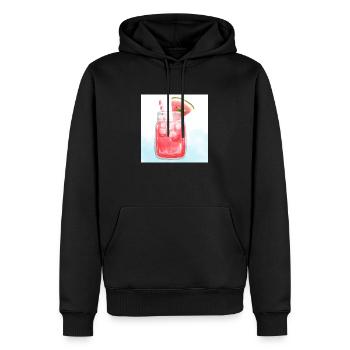 Refreshing Watermelon Cocktail Art - Men’s Premium Organic Hoodie - black - Front - Nico (187cm)