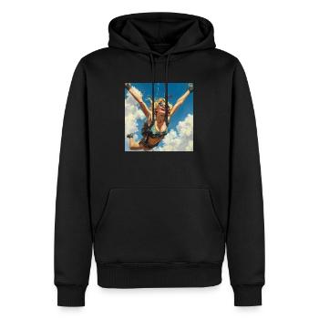 Nichts ist schöner: Fliegen - Männer Premium Bio Hoodie - Schwarz - Vorne - Nico (187cm)