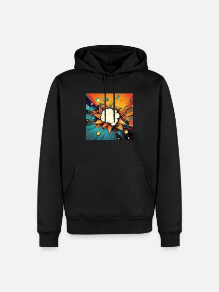 Vibrant Abstract Explosive Cloud Design - Men’s Premium Organic Hoodie - black