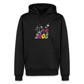 Geburtsjahr 2005 Wildblumen - Männer Premium Bio Hoodie - Schwarz - Vorne - Nico (187cm)