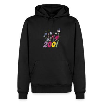 Geburtsjahr 2001 Wildblumen - Männer Premium Bio Hoodie - Schwarz - Vorne - Nico (187cm)