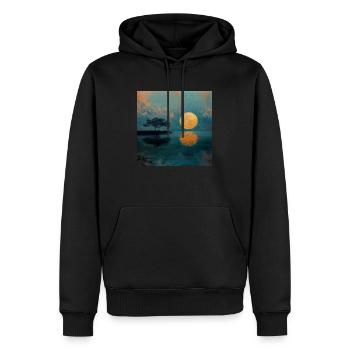 Coucher de soleil - Sweat à capuche Premium bio Homme - noir - Devant - Nico (187cm)