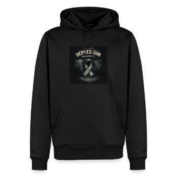 Sensibilisation à la dépression - Sweat à capuche Premium bio Homme - noir - Devant - Nico (187cm)