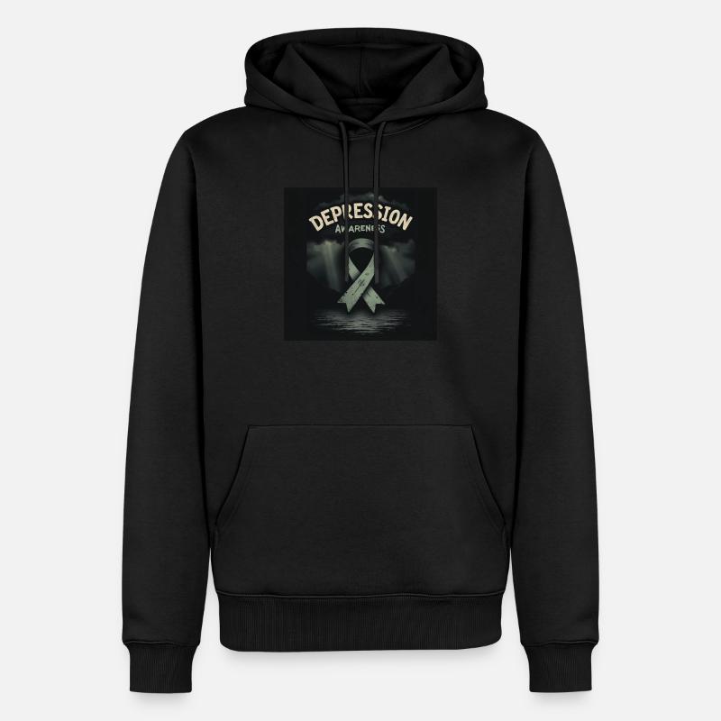 Bewusstsein für Depressionen - Männer Premium Bio Hoodie - Schwarz
