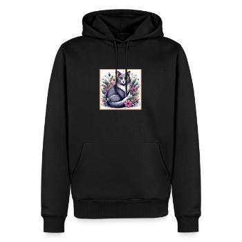 Domestic Cat Gifts - Men’s Premium Organic Hoodie - black - Front - Nico (187cm)