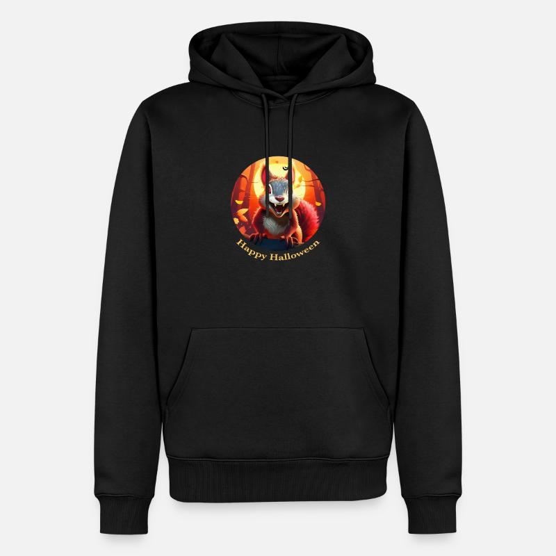 Eichhörnchen Halloween - Männer Premium Bio Hoodie - Schwarz