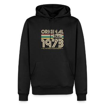 Original '73 Rétro - Sweat à capuche Premium bio Homme - noir - Devant - Nico (187cm)