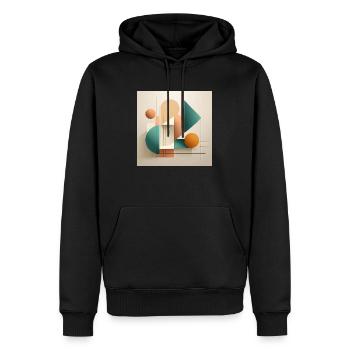 Modern Geometric Abstract Art Design - Men’s Premium Organic Hoodie - black - Front - Nico (187cm)
