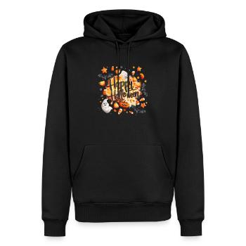 Halloween – Happy Halloween Cute Ghost Pumpkins - Men’s Premium Organic Hoodie - black - Front - Nico (187cm)