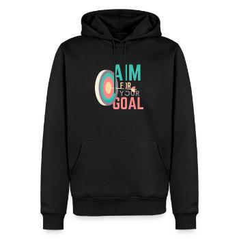 Aim for your Goal - Men’s Premium Organic Hoodie - black - Front - Nico (187cm)