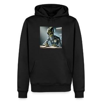 Les écrivains sont hors de ce monde - Sweat à capuche Premium bio Homme - noir - Devant - Nico (187cm)