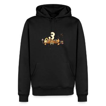3rd anniversary construction site - Men’s Premium Organic Hoodie - black - Front - Nico (187cm)