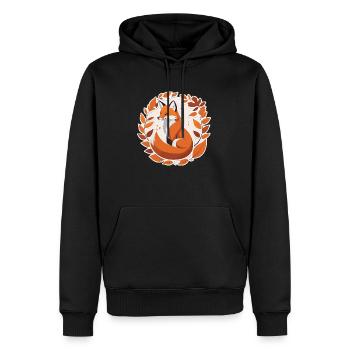 Fox in Autumn #2 - Men’s Premium Organic Hoodie - black - Front - Nico (187cm)