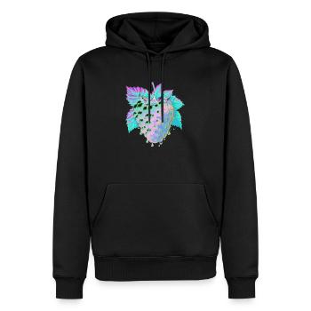 Flüssige psychedelische Himbeere - Männer Premium Bio Hoodie - Schwarz - Vorne - Nico (187cm)