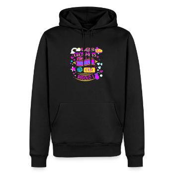 LES GROS MOTS C'EST RIGOLO POUR ENFANTS ET ADULTES - Sweat à capuche Premium bio Homme - noir - Devant - Nico (187cm)
