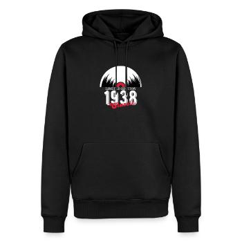 Limitierte Auflage 1938 Klassisches Vinyl - Männer Premium Bio Hoodie - Schwarz - Vorne - Nico (187cm)