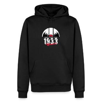 Limitierte Auflage 1933 Klassisches Vinyl - Männer Premium Bio Hoodie - Schwarz - Vorne - Nico (187cm)