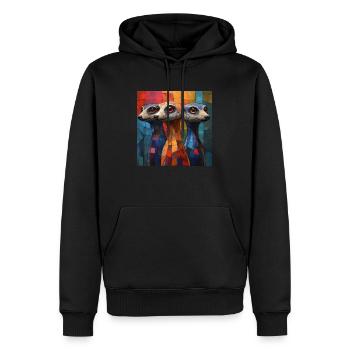 Cubist Meerkats - Men’s Premium Organic Hoodie - black - Front - Nico (187cm)