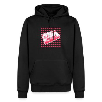 Enfants des années 90 - point rouge - Sweat à capuche Premium bio Homme - noir - Devant - Nico (187cm)
