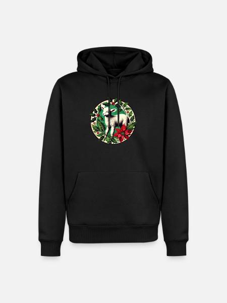 Weihnachtsschaf - Männer Premium Bio Hoodie - Schwarz