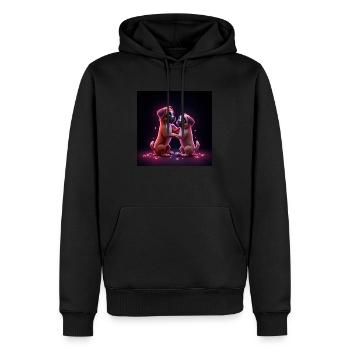 Mignon petit chien boxeur - Sweat à capuche Premium bio Homme - noir - Devant - Nico (187cm)