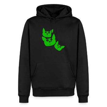 3 chats confus à l’air curieux Drôle de grimace - Sweat à capuche Premium bio Homme - noir - Devant - Nico (187cm)