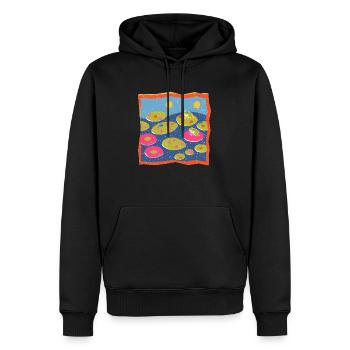 frösche 1 - Männer Premium Bio Hoodie - Schwarz - Vorne - Nico (187cm)