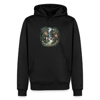 Tous ceux qui errent ne sont pas perdus - Sweat à capuche Premium bio Homme - noir - Devant - Nico (187cm)