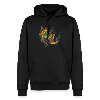 leaves - Men’s Premium Organic Hoodie - black - Front - Nico (187cm)