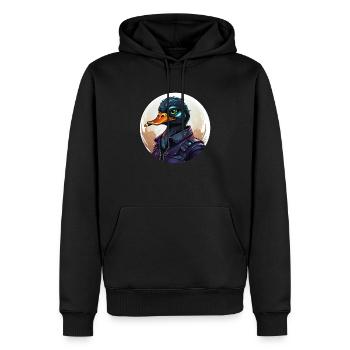Canard au cigare - Sweat à capuche Premium bio Homme - noir - Devant - Nico (187cm)