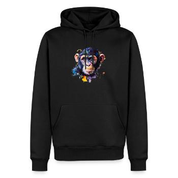 Comparison of humans and chimpanzees - Men’s Premium Organic Hoodie - black - Front - Nico (187cm)