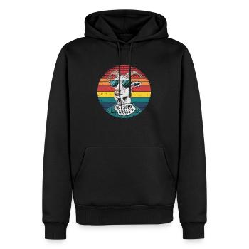 Drôle de dicton de chèvre – Avez-vous de l’herbe ? - Sweat à capuche Premium bio Homme - noir - Devant - Nico (187cm)