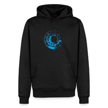Look rétro - Bleu - Sweat à capuche Premium bio Homme - noir - Devant - Nico (187cm)
