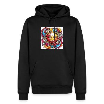 Sun in Love - Männer Premium Bio Hoodie - Schwarz - Vorne - Nico (187cm)