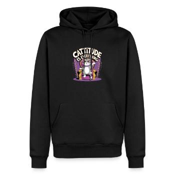 Cattitude ist alles - Männer Premium Bio Hoodie - Schwarz - Vorne - Nico (187cm)