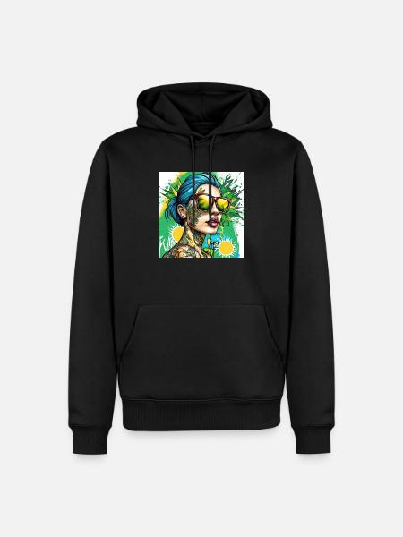PURPURE MOTIVATION - Männer Premium Bio Hoodie - Schwarz