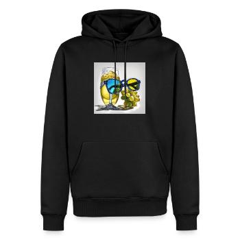 ALL WE NEED IS SUMMER - Männer Premium Bio Hoodie - Schwarz - Vorne - Nico (187cm)