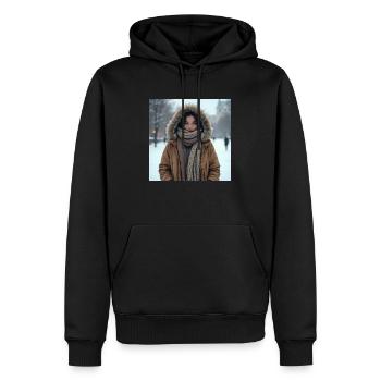 drachenqodeLENG - Männer Premium Bio Hoodie - Schwarz - Vorne - Nico (187cm)