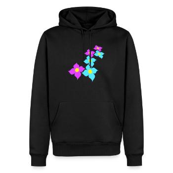 Beaucoup de jolies fleurs motif décoratif coloré belle - Sweat à capuche Premium bio Homme - noir - Devant - Nico (187cm)