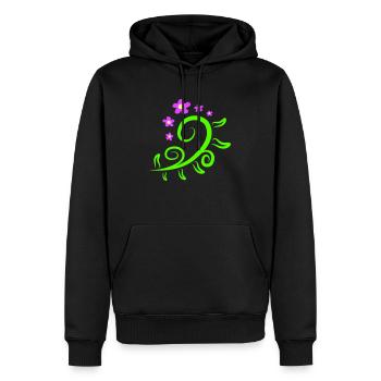 Beaucoup de fleurs vigne motif décoratif coloré belle - Sweat à capuche Premium bio Homme - noir - Devant - Nico (187cm)
