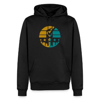 Étoiles d'approbation - Une perspective moderne - Sweat à capuche Premium bio Homme - noir - Devant - Nico (187cm)