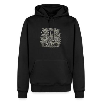 Thailand - 2 - Männer Premium Bio Hoodie - Schwarz - Vorne - Nico (187cm)