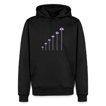 Lot de jolies fleurs Marguerite motif décoratif - Sweat à capuche Premium bio Homme - noir - Devant - Nico (187cm)
