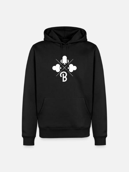 Lettre b trèfle porte bonheur - Sweat à capuche Premium bio Homme - noir